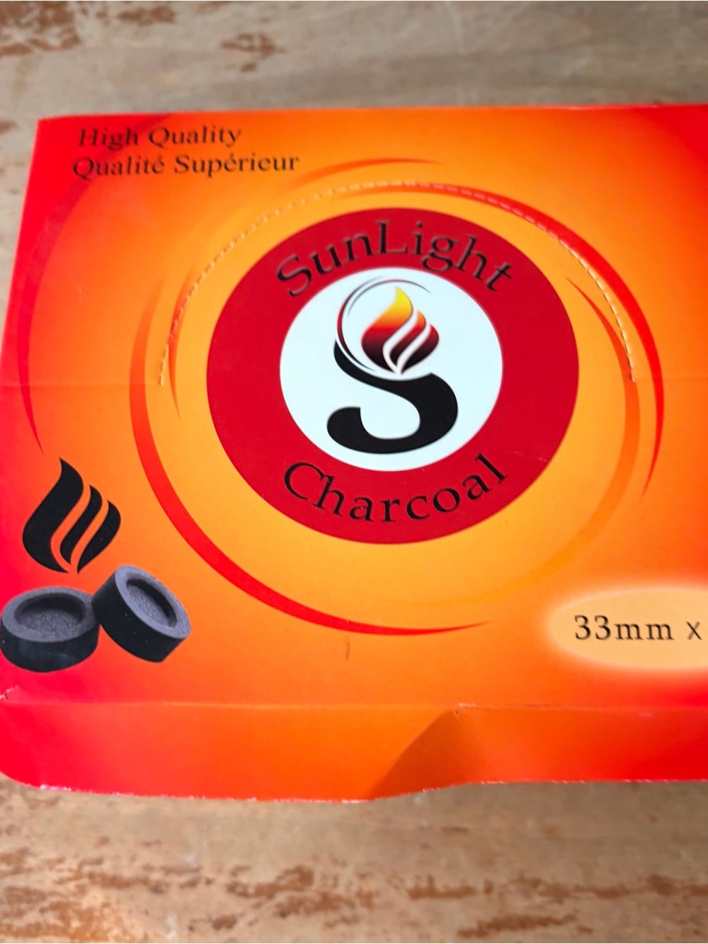 SunLight Charcoal Tablets 33mm Open Box Incense Resin Charcoal Rolls